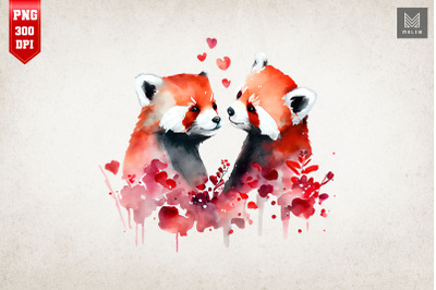 Lovely Couple Red Panda Valentine