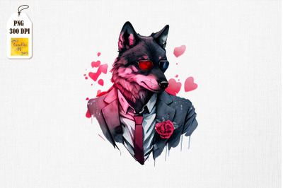 Badass Gangster Wolf Valentine&#039;s Day