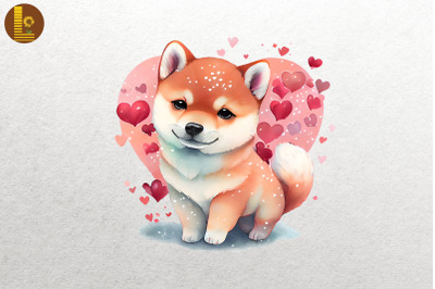 Lovely Cute Shiba Inu Valentine&#039;s Day