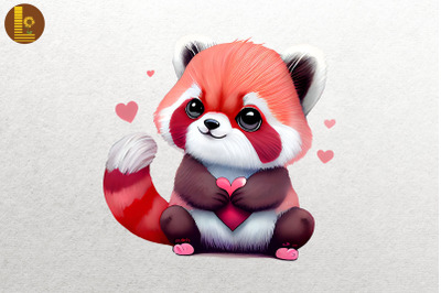 Lovely Cute Baby Red Panda Valentine