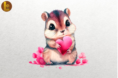 Lovely Cute Chipmunk Valentine&amp;&23;039;s Day