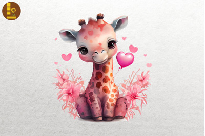 Lovely Cute Baby Giraffe Valentine&amp;&23;039;s Day