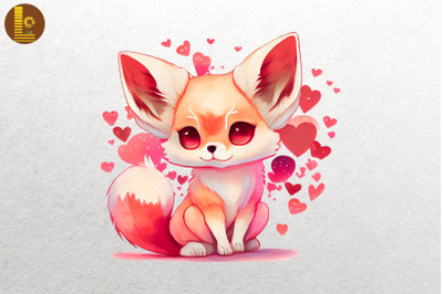 Lovely Cute Baby Fennec Fox Valentine