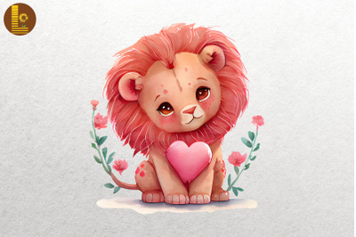 Lovely Cute Baby Lion Valentine&amp;&23;039;s Day