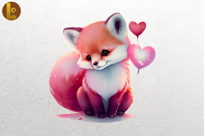 Lovely Cute Baby Fox Valentine&amp;&23;039;s Day