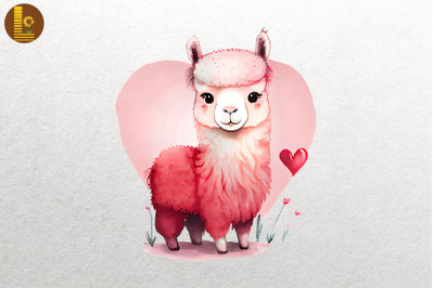 Lovely Cute Baby Llama Valentine&amp;&23;039;s Day