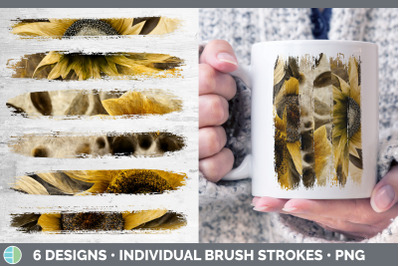 Sunflower Brush Strokes PNG | Sublimation Designs