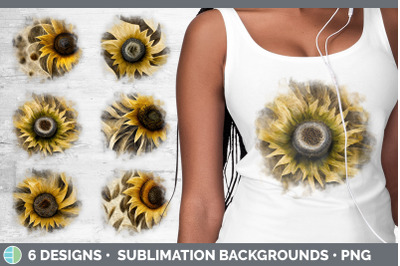 Sunflower Background | Grunge Sublimation Backgrounds