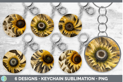 Sunflower Keychain Bundle | Keyring Sublimation Designs
