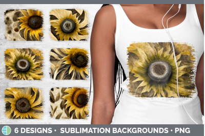Sunflower Distressed Sublimation Background Panel