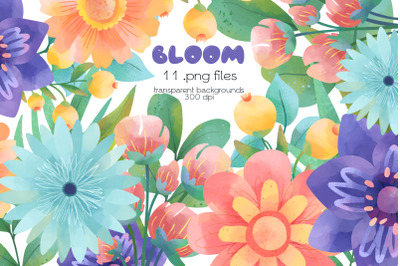 Floral Bouquet Clipart - PNG Files