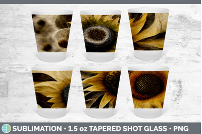 Sunflower Shot Glass Sublimation | Shot Glass 1.5oz Tapered