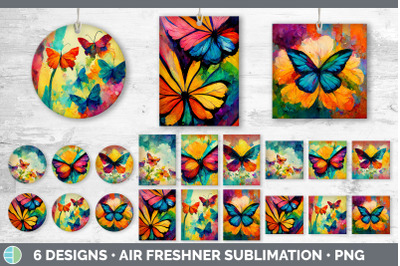 Watercolor Butterfly Air Freshener | Sublimation Designs Bundle