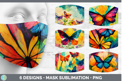 Watercolor Butterfly Mask | Sublimation Bundle Face Mask Designs