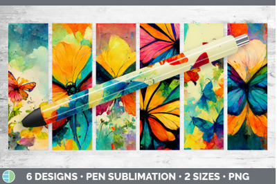 Watercolor Butterfly Pen Wraps | Epoxy Sublimation Bundle