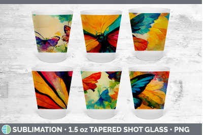 Butterfly Shot Glass Sublimation | Shot Glass 1.5oz Tapered