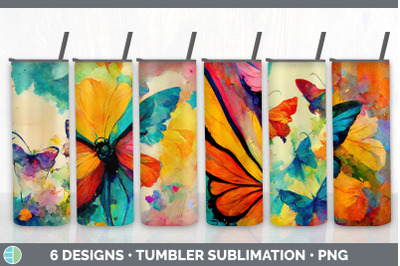 Watercolor Butterfly Tumbler Sublimation Bundle