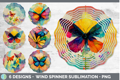 Butterfly Painted Wind Spinner | Sublimation Designs Bundle