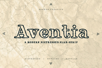 Aventia - Modern Distressed Slab Serif