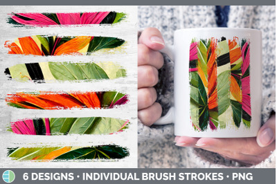 Tropical Leaves Brush Strokes PNG | Sublimation Designs