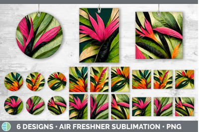 Tropical Leaves Air Freshener | Sublimation Designs Bundle