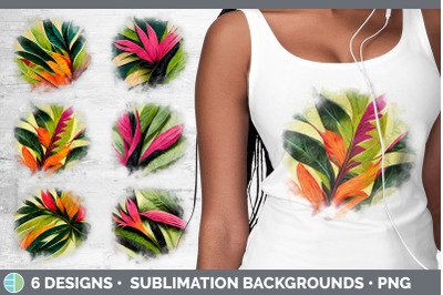 Tropical Leaves Background | Grunge Sublimation Backgrounds