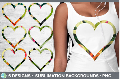 Tropical Leaves Heart Frame Clipart | Sublimation Designs