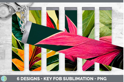 Tropical Leaves Key Fob | Wristlet Sublimation