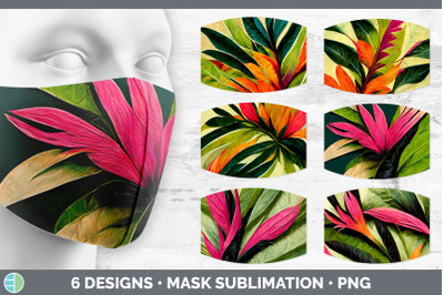 Tropical Leaves Mask | Sublimation Bundle Face Mask Designs