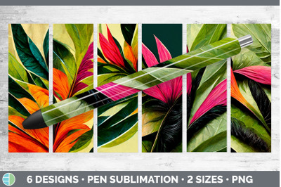 Tropical Leaves Pen Wraps | Epoxy Sublimation Bundle