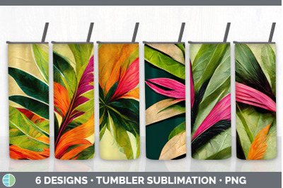 Tropical Leaves Tumbler Sublimation Bundle