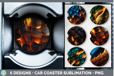 Dragon Scale Car Coaster | Sublimation Designs Bundle