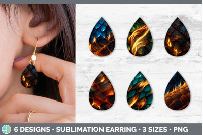 Dragon Scale Teardrop Earring | Sublimation Designs Bundle