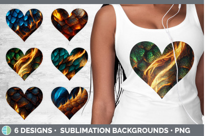 Dragon Scale Hearts Clipart | Sublimation Designs