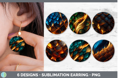 Dragon Scale Round Earring | Sublimation Designs Bundle