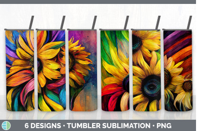 Rainbow Sunflower Tumbler Sublimation Bundle