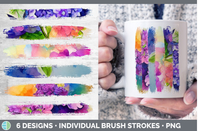 Hydrangea Brush Strokes PNG | Sublimation Designs