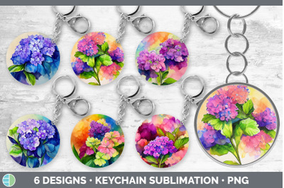 Hydrangea Keychain Bundle | Keyring Sublimation Designs