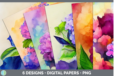 Hydrangea Backgrounds | Digital Scrapbook Papers