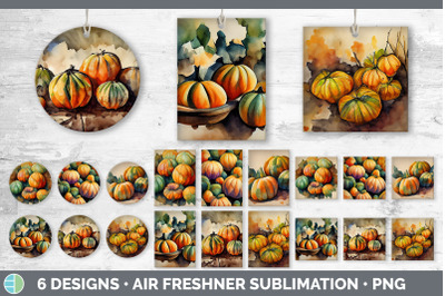 Fall Pumpkins Air Freshener | Sublimation Designs Bundle