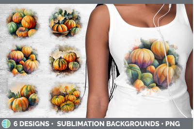 Fall Pumpkins Background | Grunge Sublimation Backgrounds