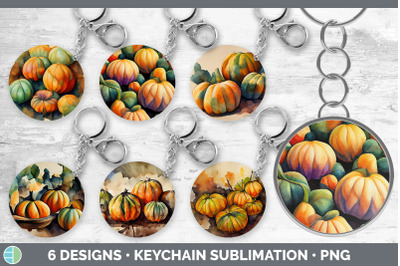 Fall Pumpkins Keychain Bundle | Keyring Sublimation Designs