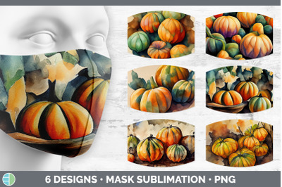 Fall Pumpkins Mask | Sublimation Bundle Face Mask Designs