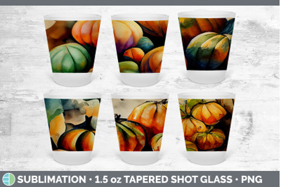 Fall Pumpkins Shot Glass Sublimation | Shot Glass 1.5oz Tapered