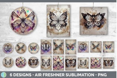 Watercolor Butterfly Air Freshener | Sublimation Designs Bundle