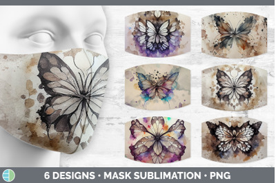 Watercolor Butterfly Mask | Sublimation Bundle Face Mask Designs