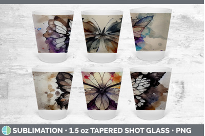 Butterfly Shot Glass Sublimation | Shot Glass 1.5oz Tapered