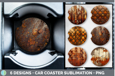 Rust Car Coaster | Sublimation Designs Bundle