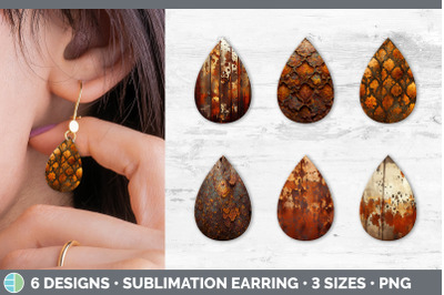 Rust Teardrop Earring | Sublimation Designs Bundle