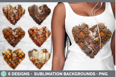 Rust Heart Distressed Clipart